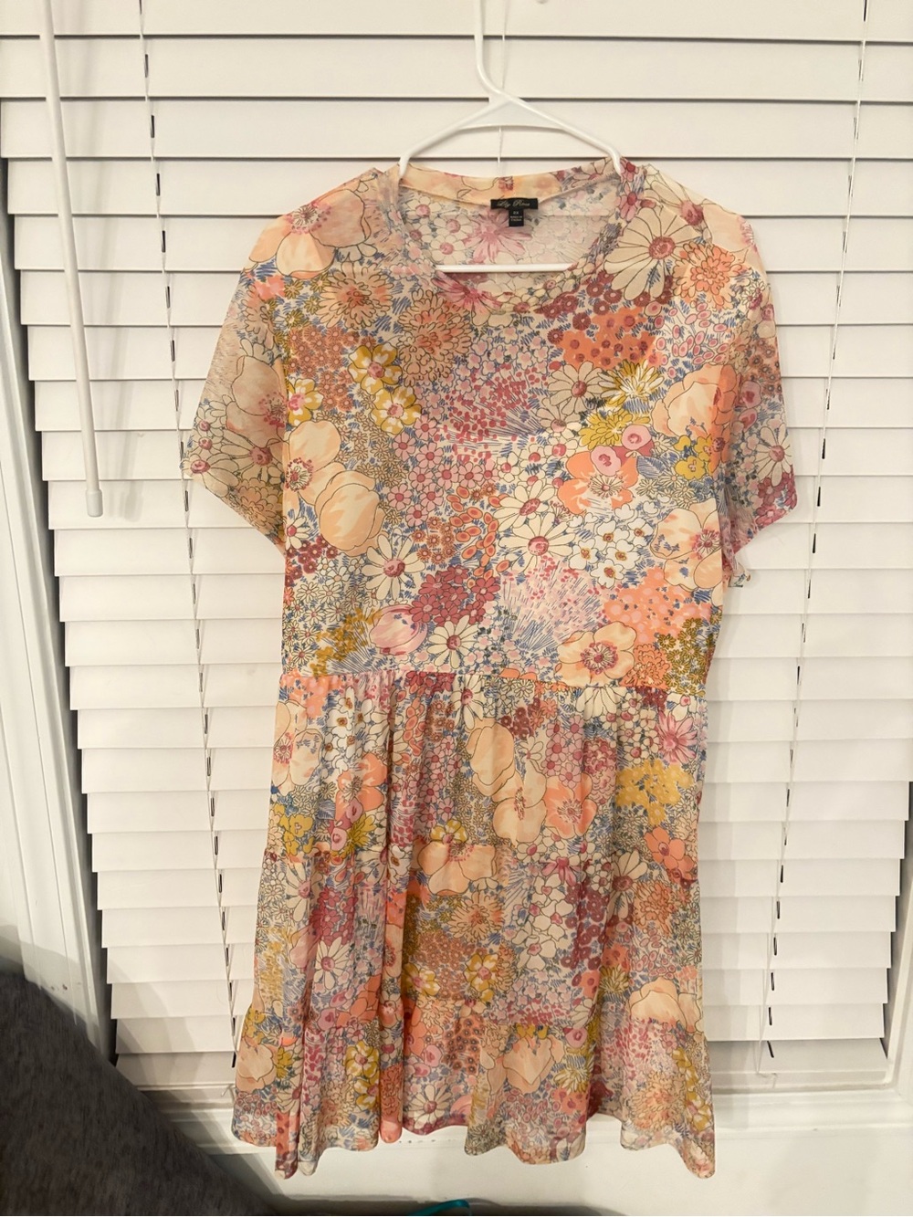 Pastel Floral Short hi Sleeve Babydoll Dress